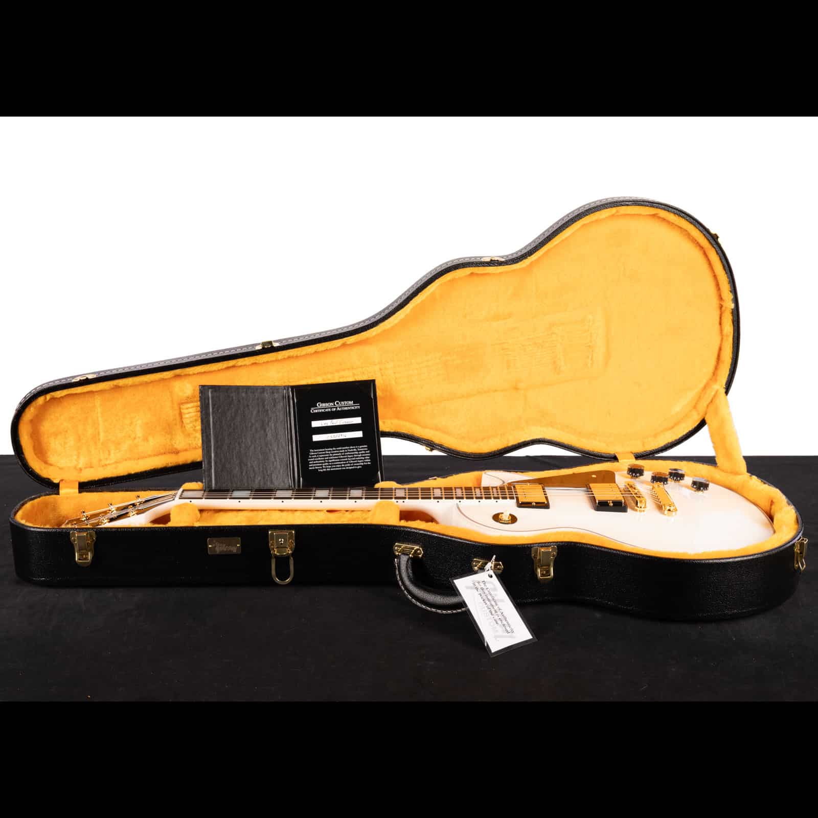GIBSON-CS-LES-PAUL-CUSTOM-ALPINE-WHITE-WEBONY-GLOSS-FINGERBOARD-cs502916-case