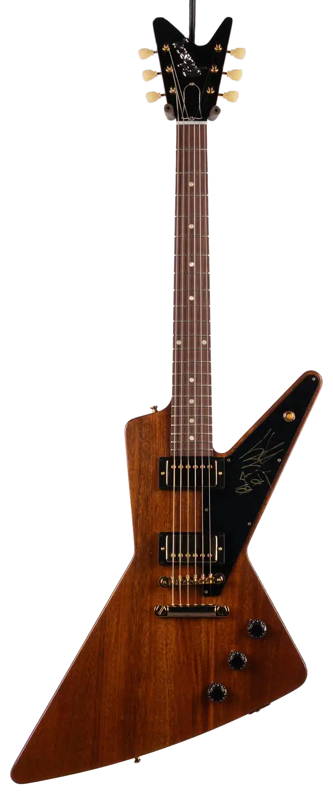 Full front view of the giveaway Gibson Futura with the signed black pickguard