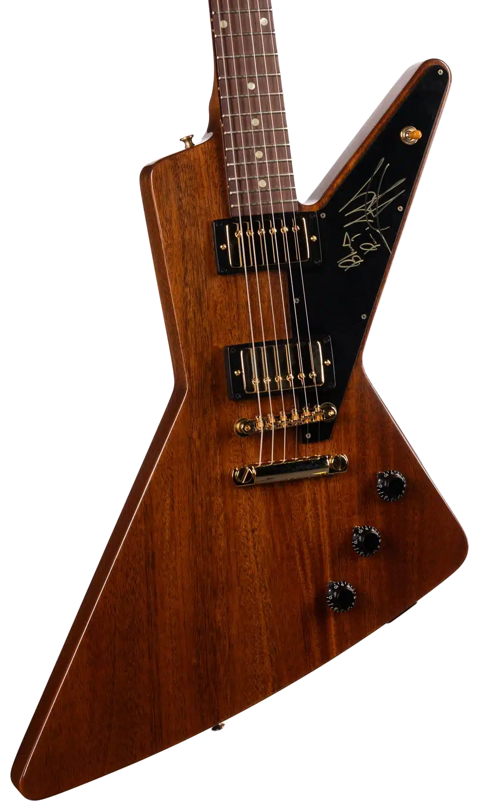The giveaway Gibson Custom 1957 Mahogany Futura Reissue with the black pickguard signed by Jared James Nichols