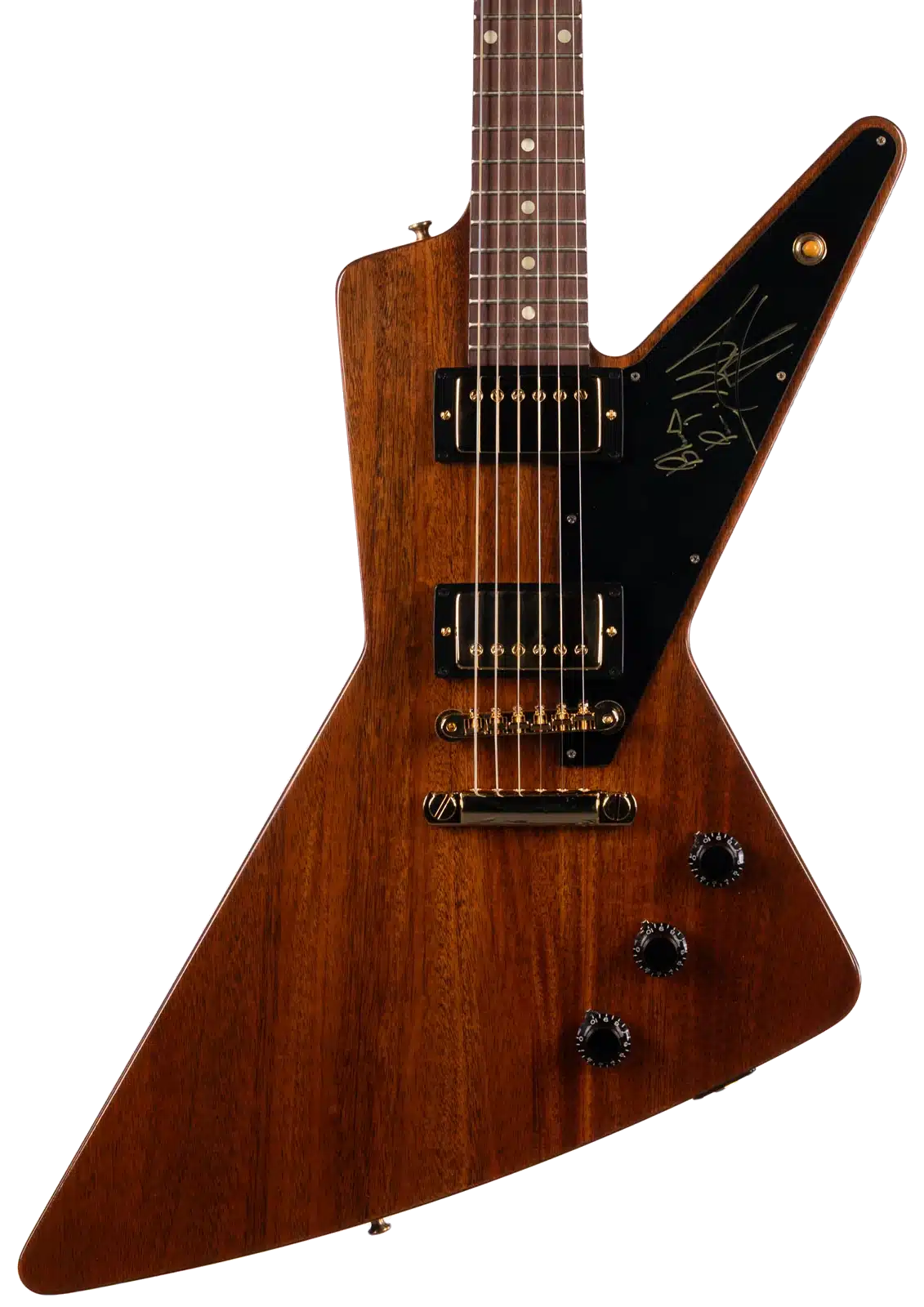 Jared James Nichols' signature on the custom black pickguard