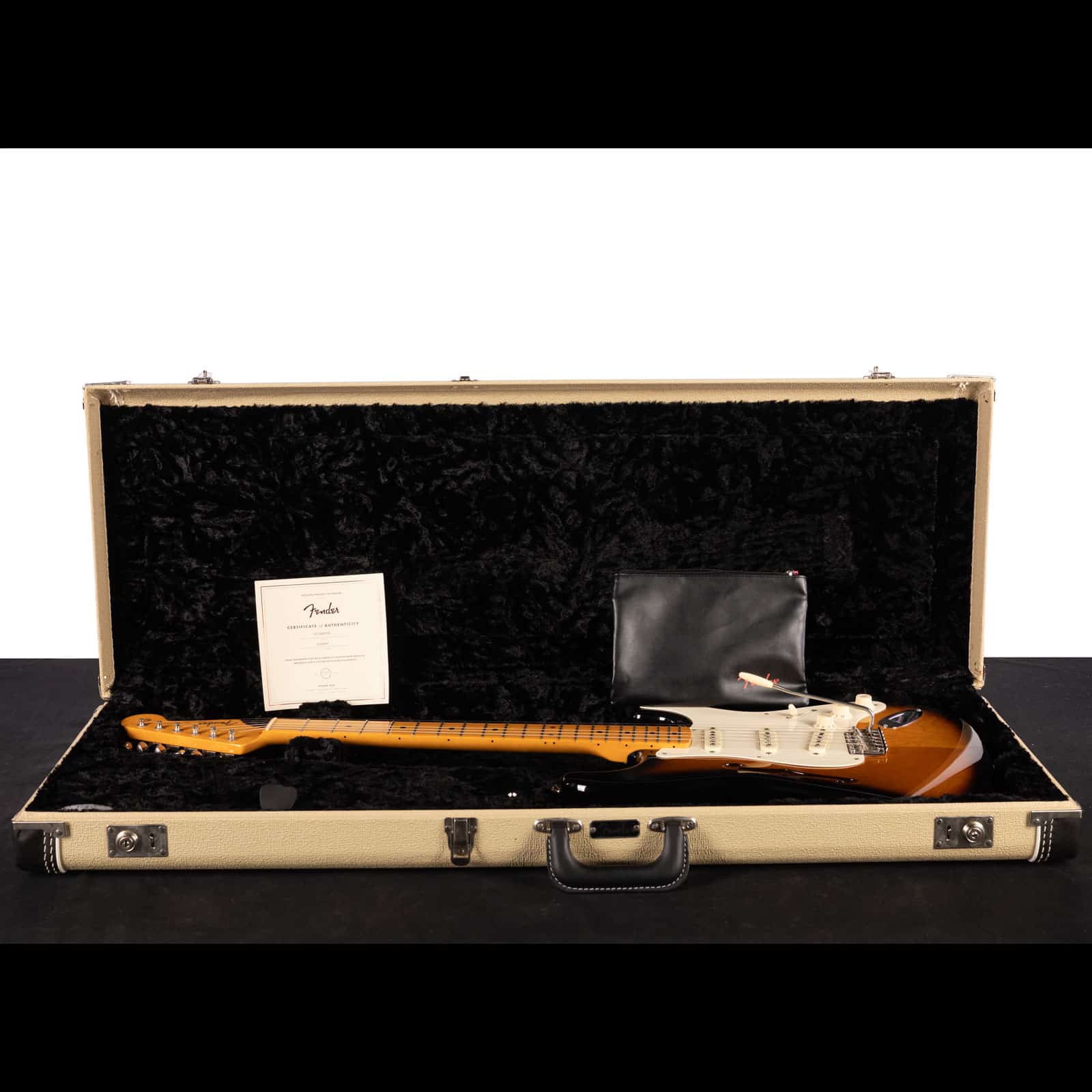 FEN-ERIC-JOHNSON-THINLINE-STRATOCASTER-SUNBURST-WOHSC---EJ20037---U-case