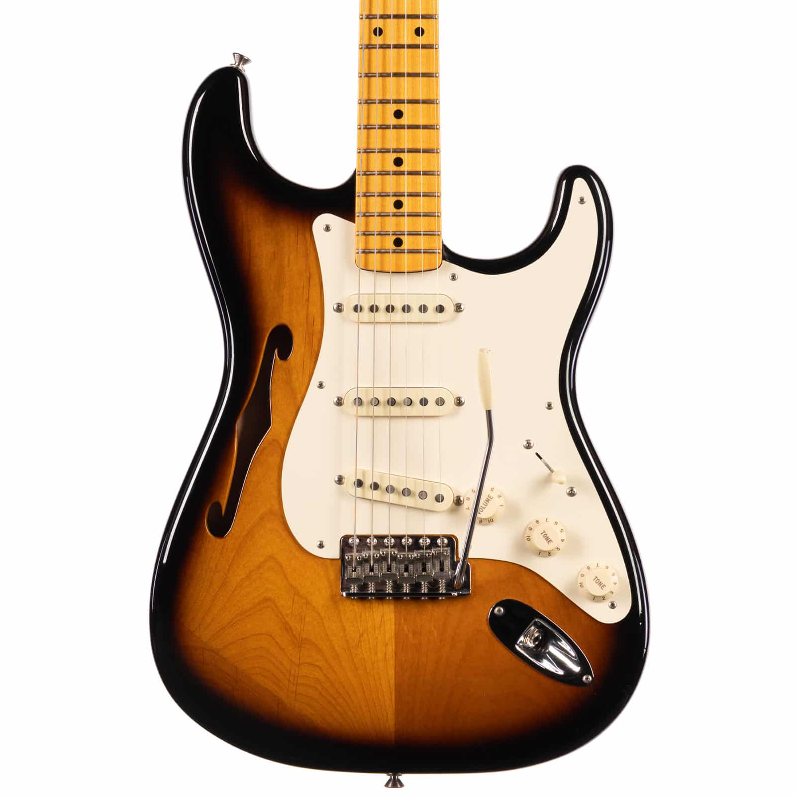 FEN-ERIC-JOHNSON-THINLINE-STRATOCASTER-SUNBURST-WOHSC---EJ20037---U-front-body