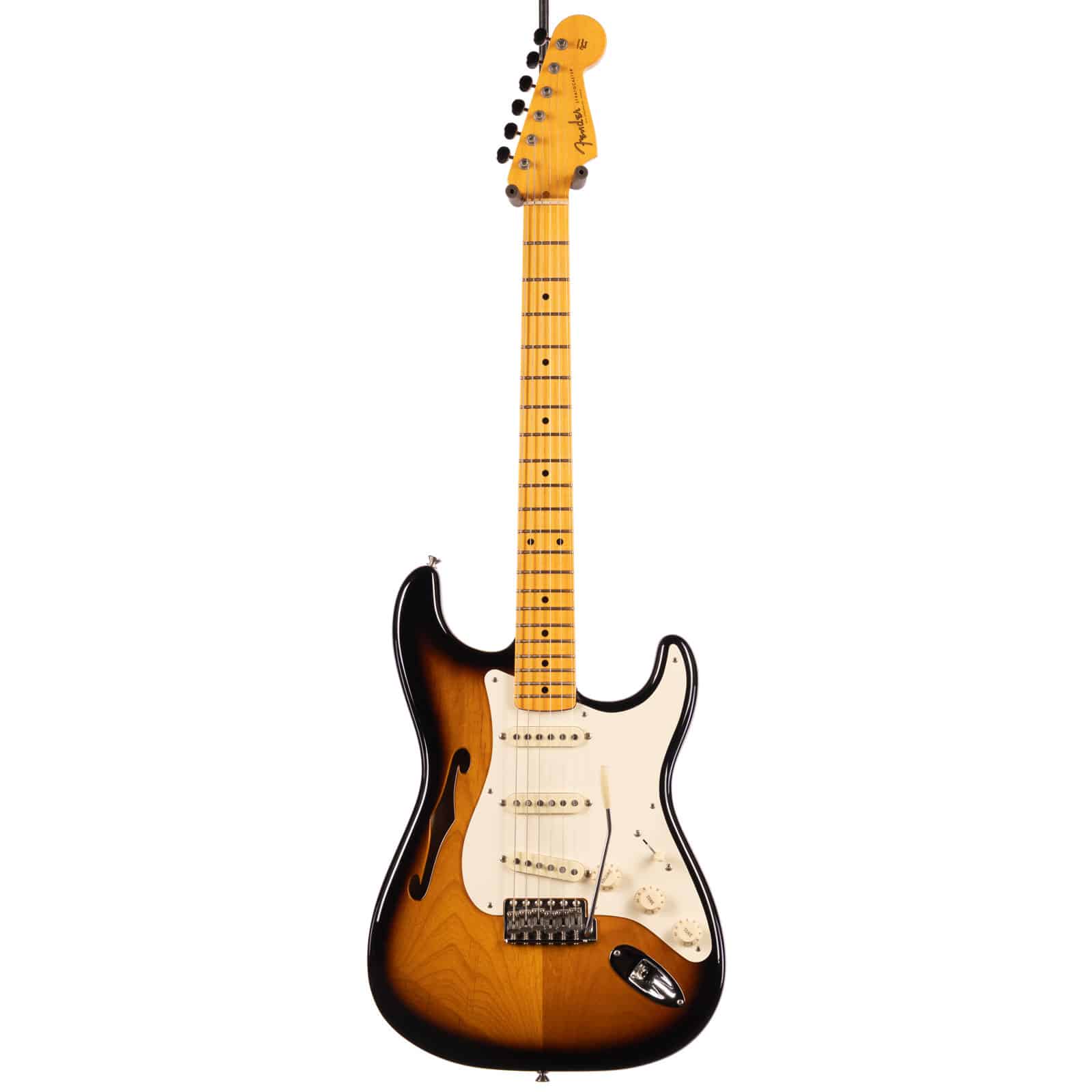 FEN-ERIC-JOHNSON-THINLINE-STRATOCASTER-SUNBURST-WOHSC---EJ20037---U-front